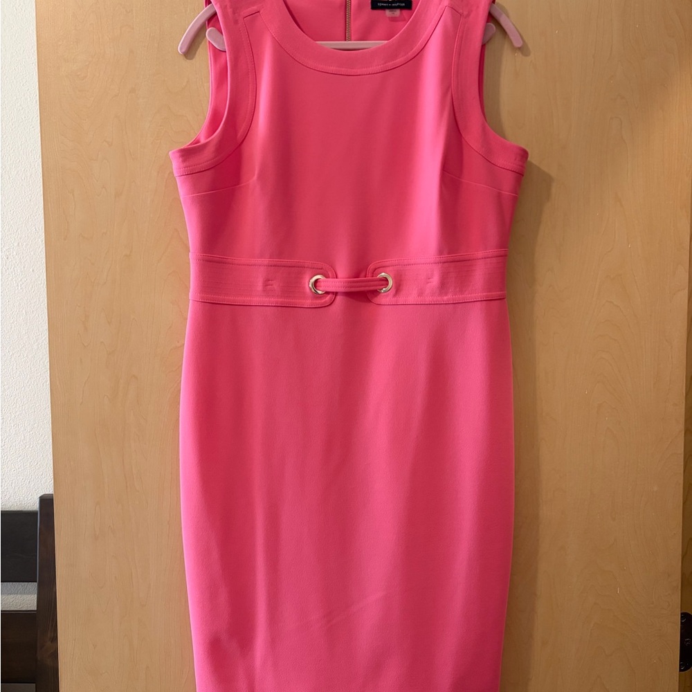 Tommy Hilfiger Hot Pink Sleeveless Sheath Dress with Waist Detail